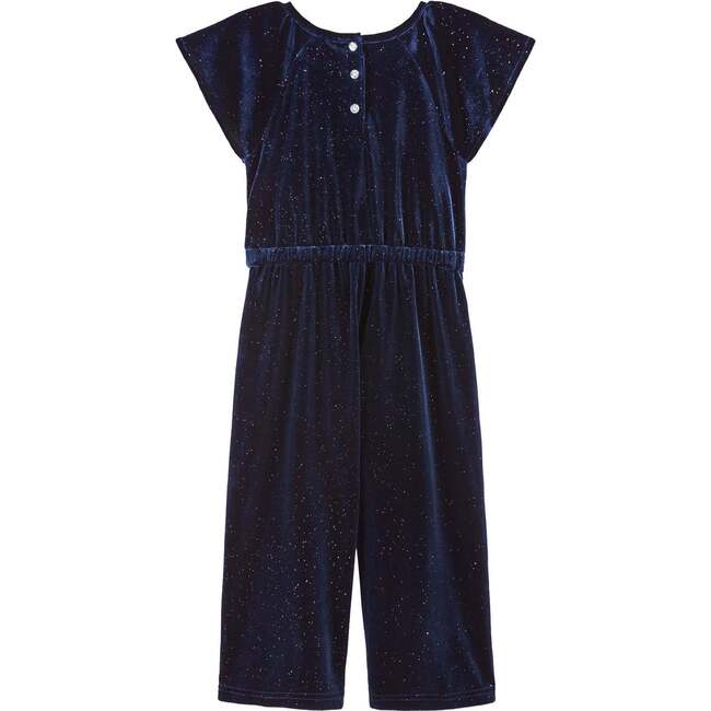 Velvet Party Jumpsuit, Navy - Rompers - 3