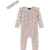 Infant Multicolor Knit Romper W/Headband Set - Rompers - 1 - thumbnail