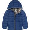 Infant Reversible Midnight Blue & Dino Puffer Jacket - Jackets - 3