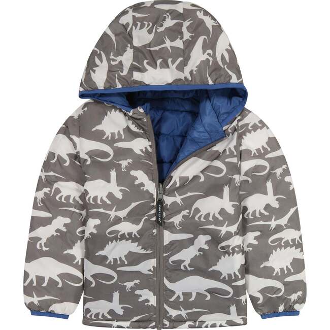 Infant Reversible Midnight Blue & Dino Puffer Jacket - Jackets - 5