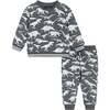Infant Distressed Dino Crewneck Sweat Set - Mixed Apparel Set - 1 - thumbnail