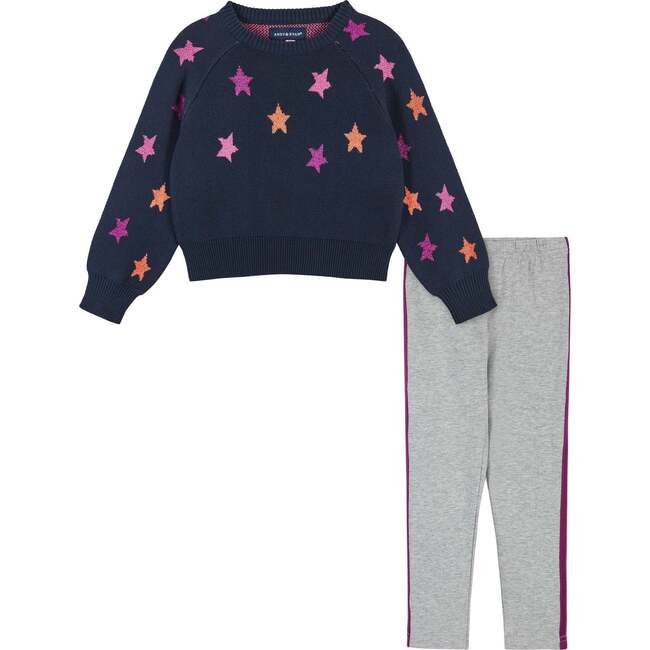Infant Cropped Navy Star Sweater & Legging Set