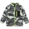 Infant Camo Dino Sherpa Zip-Up, Green - Fleece & Sherpa Jackets - 1 - thumbnail