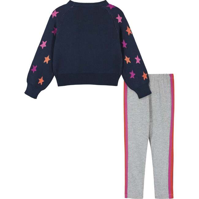 Infant Cropped Navy Star Sweater & Legging Set - Mixed Apparel Set - 2