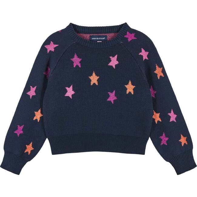 Infant Cropped Navy Star Sweater & Legging Set - Mixed Apparel Set - 3