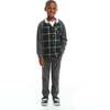 Green Plaid Hooded Flannel Buttondown Set - Mixed Apparel Set - 2