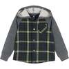 Green Plaid Hooded Flannel Buttondown Set - Mixed Apparel Set - 5