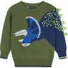 Olive Triceratops Intarsia Sweater - Sweaters - 1 - thumbnail