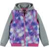 Girls Two-Fer Heart Quilted Vest Jacket, Purple & Grey - Vests - 1 - thumbnail