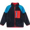 Navy Sherpa Zip-Up w/Pop Details - Fleece & Sherpa Jackets - 1 - thumbnail