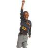 Heather Charcoal Racecar Instarsia Sweater - Sweaters - 4