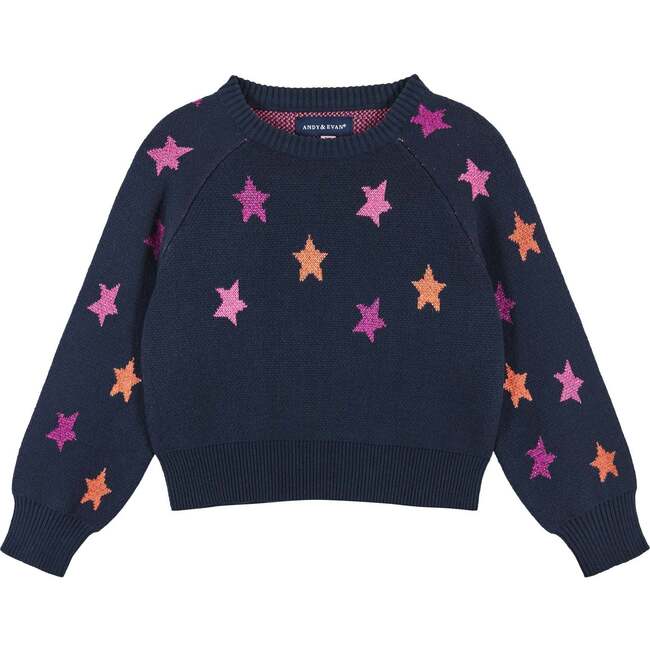 Cropped Navy Star Sweater