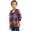 Navy & Red Plaid Hooded Flannel Buttondown Set - Mixed Apparel Set - 6