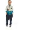 Dino Landscape Intarsia Sweater Zip-Up Set, Blue & Green - Mixed Apparel Set - 2