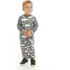Distressed Dino Crewneck Romper, Grey - Rompers - 5