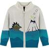 Dino Landscape Intarsia Sweater Zip-Up Set, Blue & Green - Mixed Apparel Set - 5