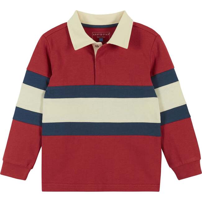 Colorblocked Rugby Button-Up Shirt