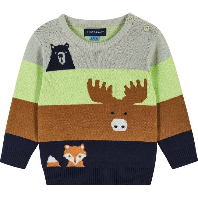 Colorblocked Forest Animals Sweater Set - Mixed Apparel Set - 4