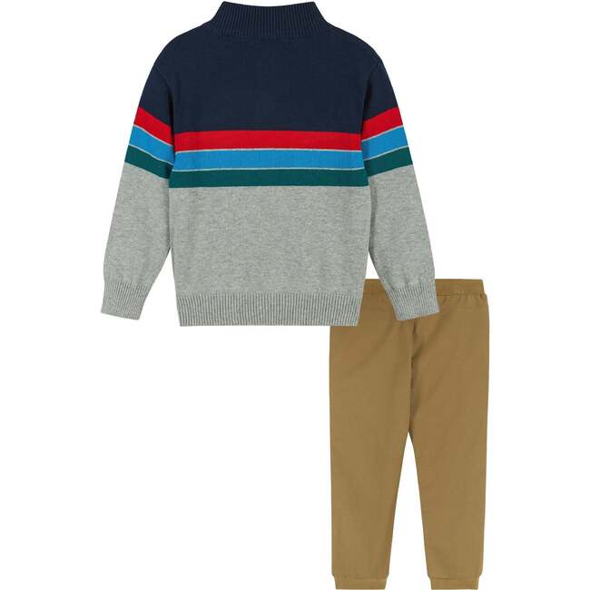 Colorblocked 1/4 Neck Sweater Set - Mixed Apparel Set - 4