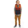 Burnt Orange & Navy Colorblocked Sherpa Puffer Vest - Vests - 2