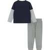 Astronaut Long Sleeve Two-Fer Tee Set - T-Shirts - 2