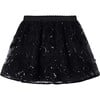 Tulle Applique Skirt, Black - Skirts - 1 - thumbnail