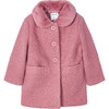 Rose Shearling Coat, Pink - Coats - 1 - thumbnail