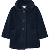 Shearling Coat, Navy - Coats - 1 - thumbnail