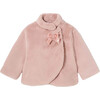 Rose Bow Overlap Faux Fur Coat, Pink - Coats - 1 - thumbnail