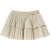 Pleated Overlay Skirt, Beige - Skirts - 1 - thumbnail