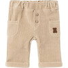 Velour Pocket Pants, Beige - Pants - 1 - thumbnail