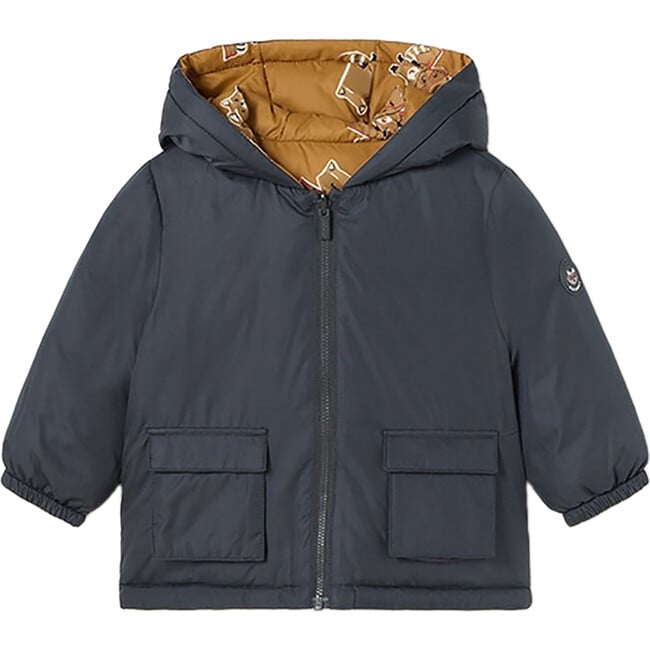 Hooded Reversible Coat, Grey