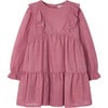 Rose Ruffle Plumeti Dress, Pink - Dresses - 1 - thumbnail