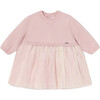 Pleated Knit Tulle Dress, Pink - Dresses - 1 - thumbnail