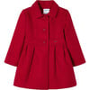 Collared Winter Overcoat, Red - Coats - 1 - thumbnail