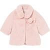 Faux Fur Coat, Pink - Coats - 1 - thumbnail