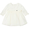 Embroidered Tulle Dress, White - Dresses - 1 - thumbnail