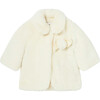 Faux Fur Coat, Cream - Coats - 1 - thumbnail