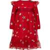 Seren Embroidered Sequin Star Party Dress, Red - Dresses - 1 - thumbnail