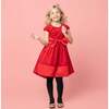 Florence Velvet & Satin Bow Party Dress, Red - Dresses - 2