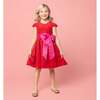 Lilibet Velvet & Satin Party Dress, Red & Pink - Dresses - 2