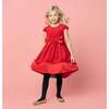 Florence Velvet & Satin Bow Party Dress, Red - Dresses - 3