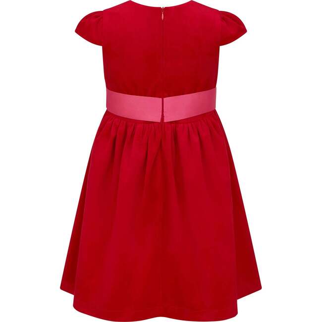 Lilibet Velvet & Satin Party Dress, Red & Pink - Dresses - 4