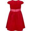 Lilibet Velvet & Satin Party Dress, Red & Pink - Dresses - 4