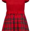 Diana Velvet & Tartan Party Dress, Red - Dresses - 5