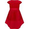 Florence Velvet & Satin Bow Party Dress, Red - Dresses - 5