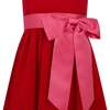 Lilibet Velvet & Satin Party Dress, Red & Pink - Dresses - 5