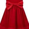 Florence Velvet & Satin Bow Party Dress, Red - Dresses - 6