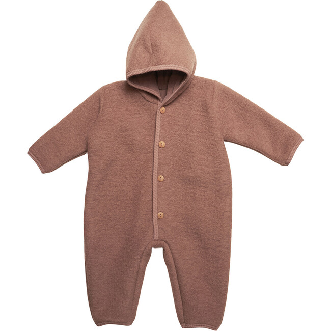 Pooh Double Layer Pram Suit In Wool With Soft Cotton On The Inside, Heather Rose