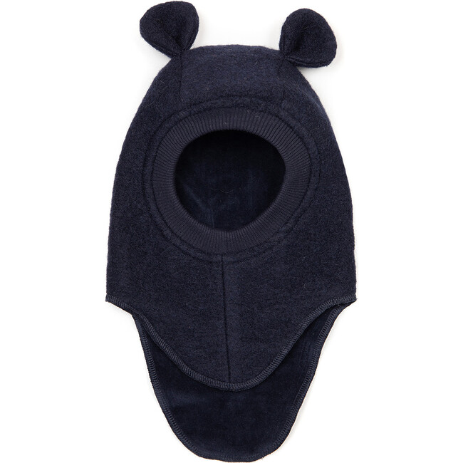 Plys Double Layer Wool Balaclava With Small Ears, Navy